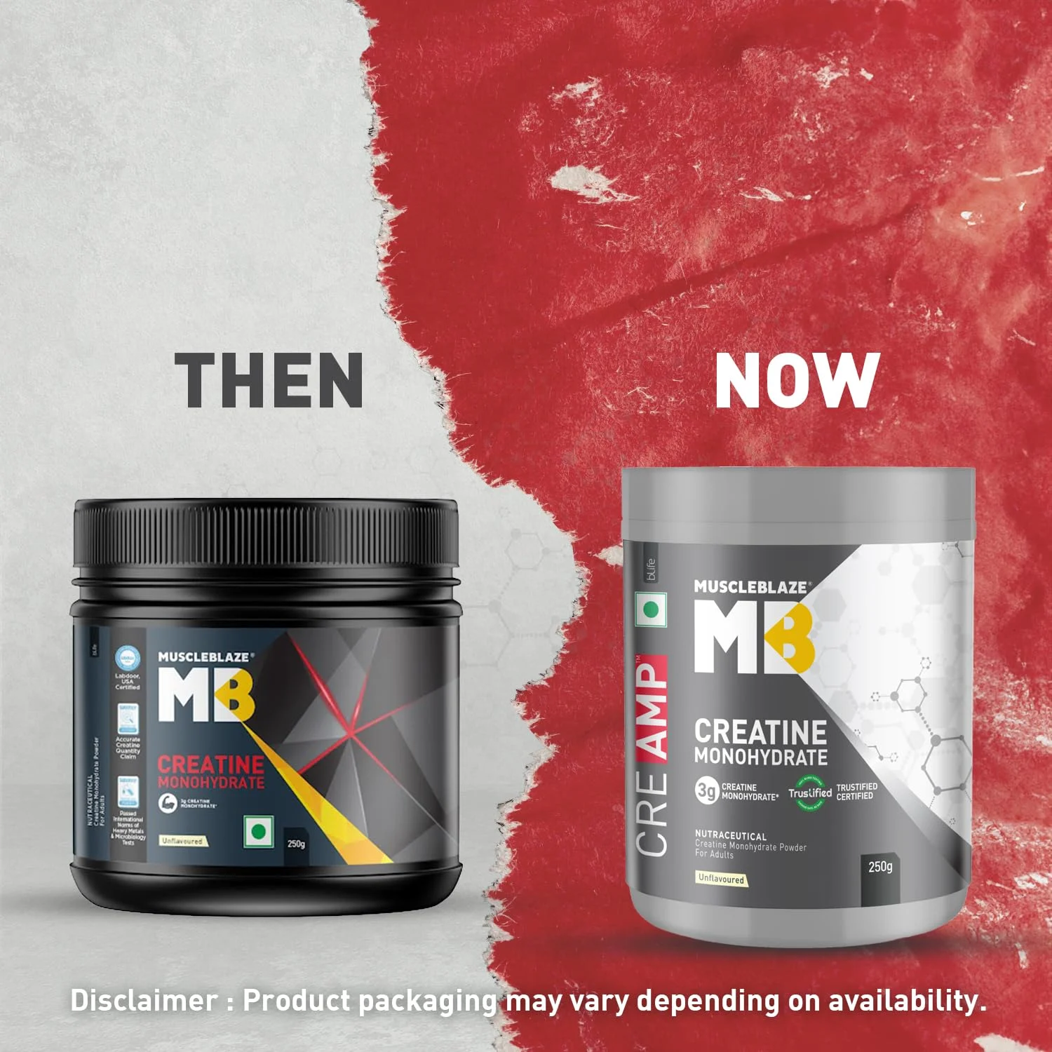 MuscleBlaze Creatine Monohydrate Cre AMP - 250 gm (0.55 Lb), Unflavoured